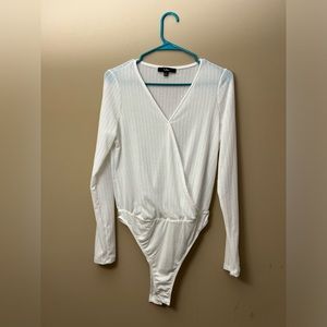 Lulu’s White Long Sleeve Bodysuit